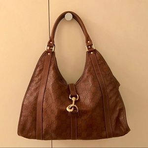 SOLD❌Authentic Vintage Gucci Guccissima Jackie Shoulder Bag monogram leather